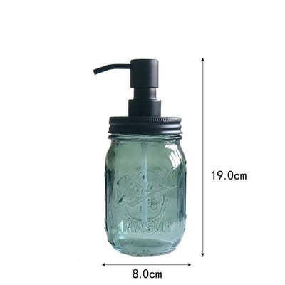 Fürdőszoba Kiegészítők Szappan adagoló Üveg Befőttesüveg Szatainmentes acél pumpás palack sampon flakon Kézfertőtlenítő dozownik do mydla