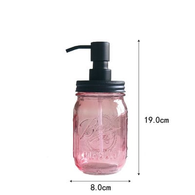 Fürdőszoba Kiegészítők Szappan adagoló Üveg Befőttesüveg Szatainmentes acél pumpás palack sampon flakon Kézfertőtlenítő dozownik do mydla