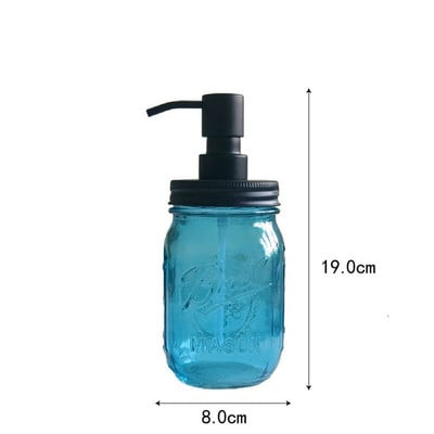 Fürdőszoba Kiegészítők Szappan adagoló Üveg Befőttesüveg Szatainmentes acél pumpás palack sampon flakon Kézfertőtlenítő dozownik do mydla