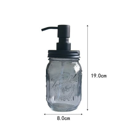 Fürdőszoba Kiegészítők Szappan adagoló Üveg Befőttesüveg Szatainmentes acél pumpás palack sampon flakon Kézfertőtlenítő dozownik do mydla