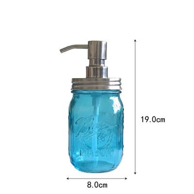 Fürdőszoba Kiegészítők Szappan adagoló Üveg Befőttesüveg Szatainmentes acél pumpás palack sampon flakon Kézfertőtlenítő dozownik do mydla