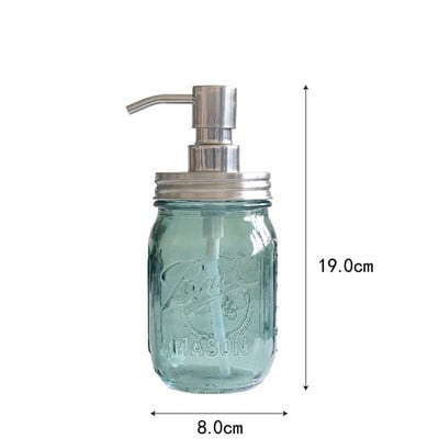 Fürdőszoba Kiegészítők Szappan adagoló Üveg Befőttesüveg Szatainmentes acél pumpás palack sampon flakon Kézfertőtlenítő dozownik do mydla