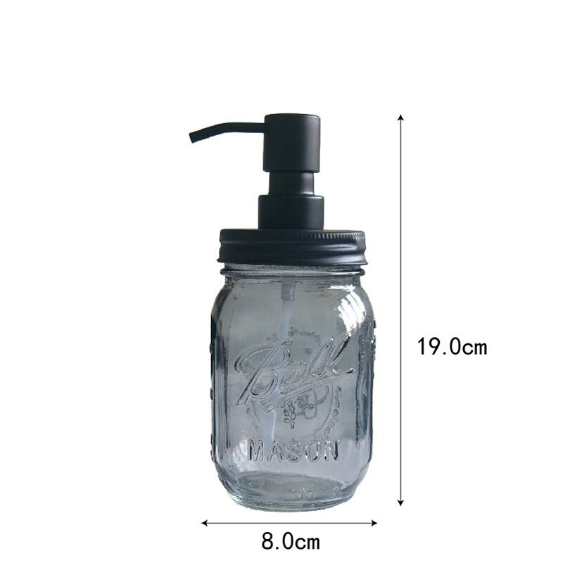 Fürdőszoba Kiegészítők Szappan adagoló Üveg Befőttesüveg Szatainmentes acél pumpás palack sampon flakon Kézfertőtlenítő dozownik do mydla