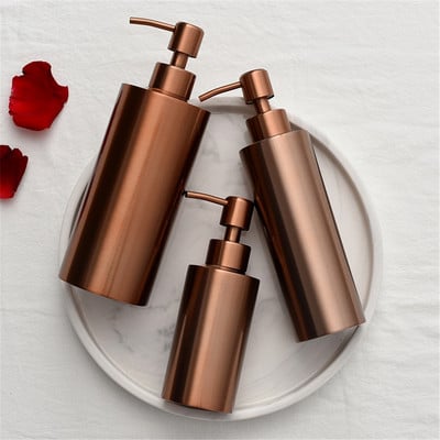 250 ml-es 350 ml-es 550 ml-es szappanadagoló otthoni fürdőszobai samponos flakonok Rose Gold Ezüst Rozsdamentes Acél Üres Utántöltő Prés Alpalack