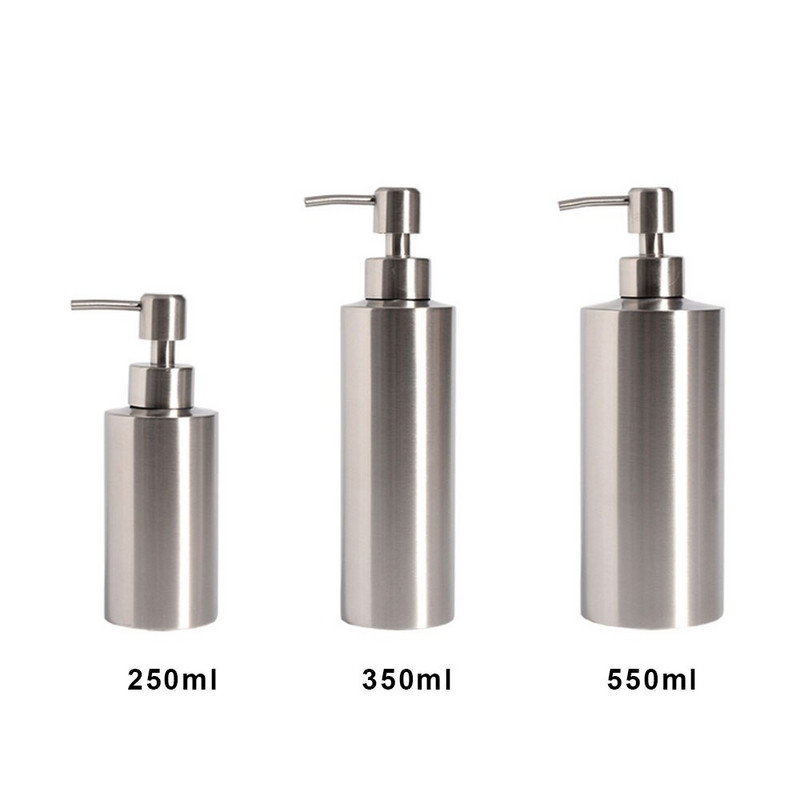 250 ml-es 350 ml-es 550 ml-es szappanadagoló otthoni fürdőszobai samponos flakonok Rose Gold Ezüst Rozsdamentes Acél Üres Utántöltő Prés Alpalack