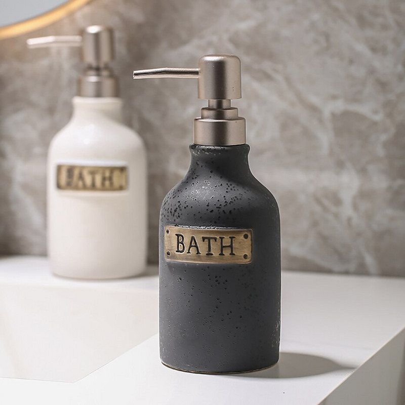Retro kerámia kézfertőtlenítő flakon újratölthető üres sampon tusfürdő kézi szappanadagoló fürdőszoba utántöltő zuhanytartály