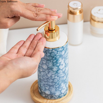 Висококачествена керамика Бутилка с лосион Дозатор за течен сапун Кухненски дезинфектант за ръце Бутилка с шампоан за съхранение Аксесоар за баня