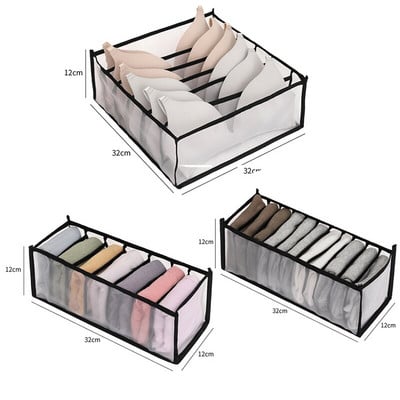 3 бр./компл. Органайзер за бельо Домашен сгъваем шкаф Органайзери гащички Чорапи Кутия за съхранение Разделители Чекмедже Органайзер за гардероб
