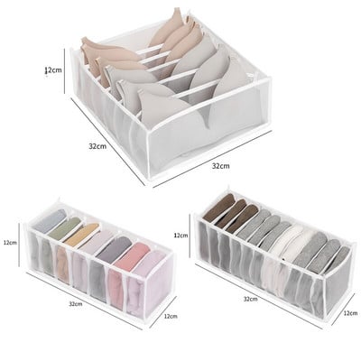 3 бр./компл. Органайзер за бельо Домашен сгъваем шкаф Органайзери гащички Чорапи Кутия за съхранение Разделители Чекмедже Органайзер за гардероб
