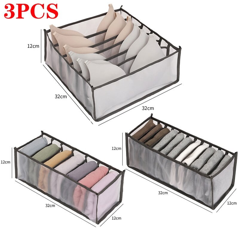 3 бр./компл. Органайзер за бельо Домашен сгъваем шкаф Органайзери гащички Чорапи Кутия за съхранение Разделители Чекмедже Органайзер за гардероб