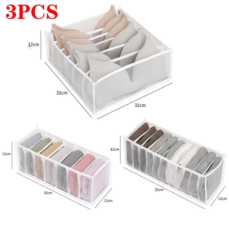 3 бр./компл. Органайзер за бельо Домашен сгъваем шкаф Органайзери гащички Чорапи Кутия за съхранение Разделители Чекмедже Органайзер за гардероб