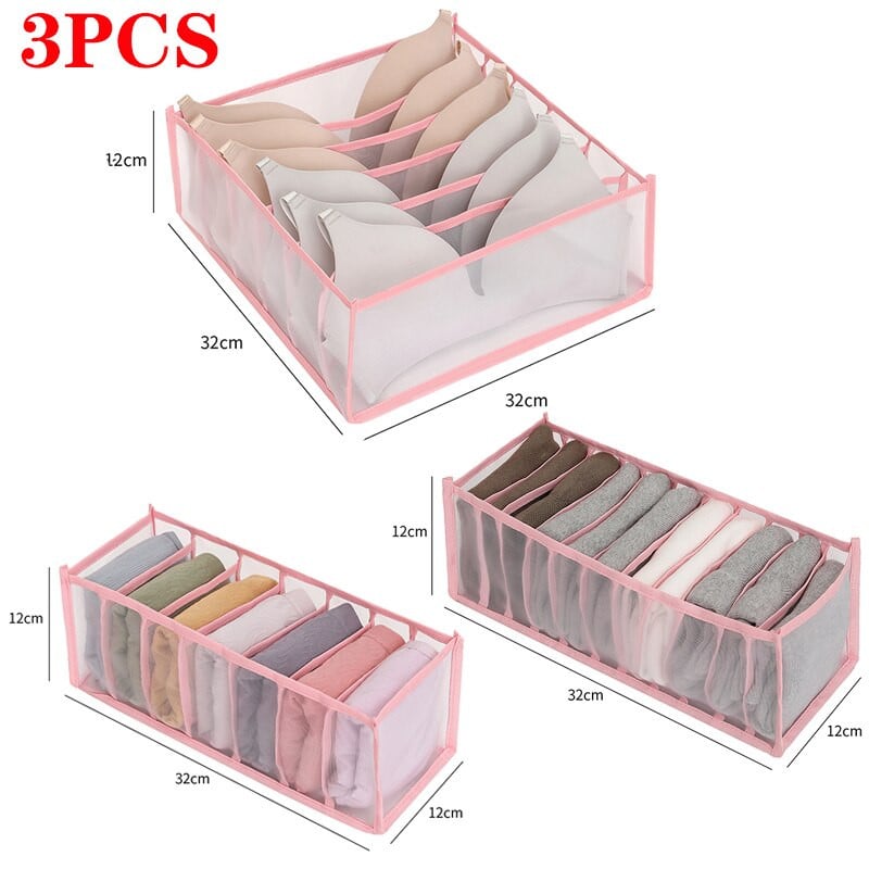 3 бр./компл. Органайзер за бельо Домашен сгъваем шкаф Органайзери гащички Чорапи Кутия за съхранение Разделители Чекмедже Органайзер за гардероб