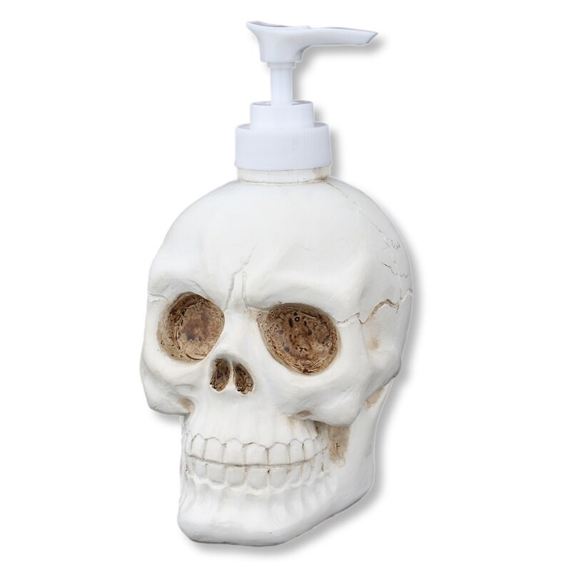 Soap Dispenser Halloween Skull Liquid Soap Pump White Resin Skull Shape Liquid Bottle Διακοσμητικά μπάνιου σπιτιού 350ml