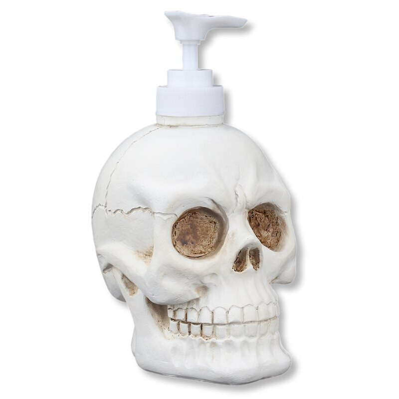 Soap Dispenser Halloween Skull Liquid Soap Pump White Resin Skull Shape Liquid Bottle Διακοσμητικά μπάνιου σπιτιού 350ml
