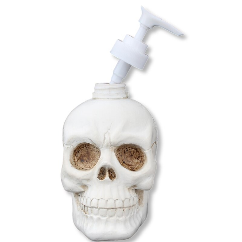 Soap Dispenser Halloween Skull Liquid Soap Pump White Resin Skull Shape Liquid Bottle Διακοσμητικά μπάνιου σπιτιού 350ml