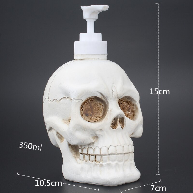 Soap Dispenser Halloween Skull Liquid Soap Pump White Resin Skull Shape Liquid Bottle Διακοσμητικά μπάνιου σπιτιού 350ml