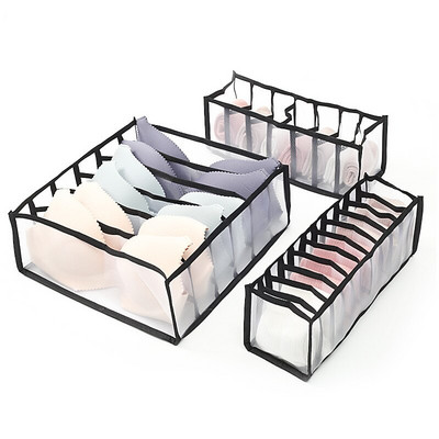 Сгъваемо бельо Сутиен Органайзер за съхранение на бикини Миещо се домашно чекмедже Гардероб Чорапи Органайзери Разделители Кутии за дрехи