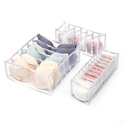 Сгъваемо бельо Сутиен Органайзер за съхранение на бикини Миещо се домашно чекмедже Гардероб Чорапи Органайзери Разделители Кутии за дрехи
