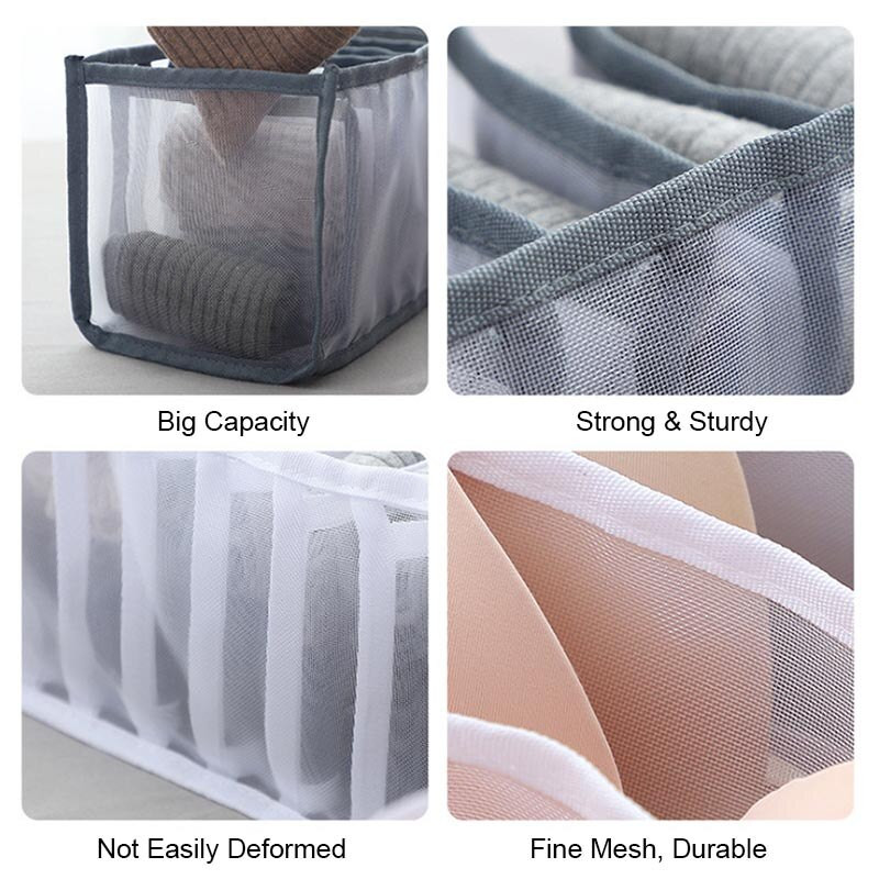 Сгъваемо бельо Сутиен Органайзер за съхранение на бикини Миещо се домашно чекмедже Гардероб Чорапи Органайзери Разделители Кутии за дрехи