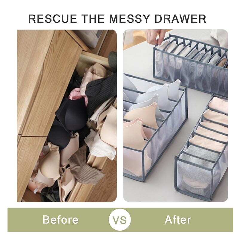 Сгъваемо бельо Сутиен Органайзер за съхранение на бикини Миещо се домашно чекмедже Гардероб Чорапи Органайзери Разделители Кутии за дрехи