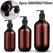 3 db pumpás flakon 300 ml/500 ml/750 ml sampon szappanadagoló palack pumpa üres palack fürdőszoba kiváló minőség