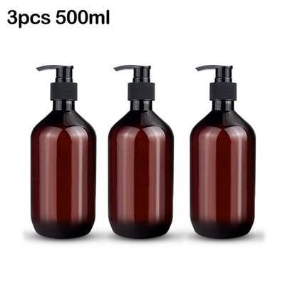 3 db pumpás flakon 300 ml/500 ml/750 ml sampon szappanadagoló palack pumpa üres palack fürdőszoba kiváló minőség