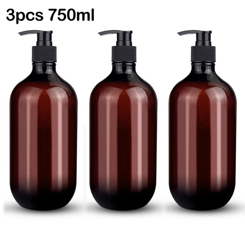 3 db pumpás flakon 300 ml/500 ml/750 ml sampon szappanadagoló palack pumpa üres palack fürdőszoba kiváló minőség
