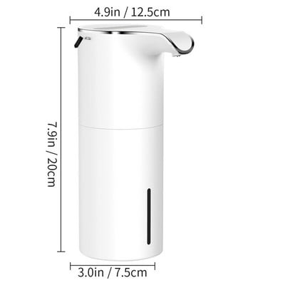 Automata szappanadagoló 450 ml Smart, érintésmentes újratölthető habzó pumpás adagoló infravörös mozgásérzékelő 2 szintes fürdőszoba