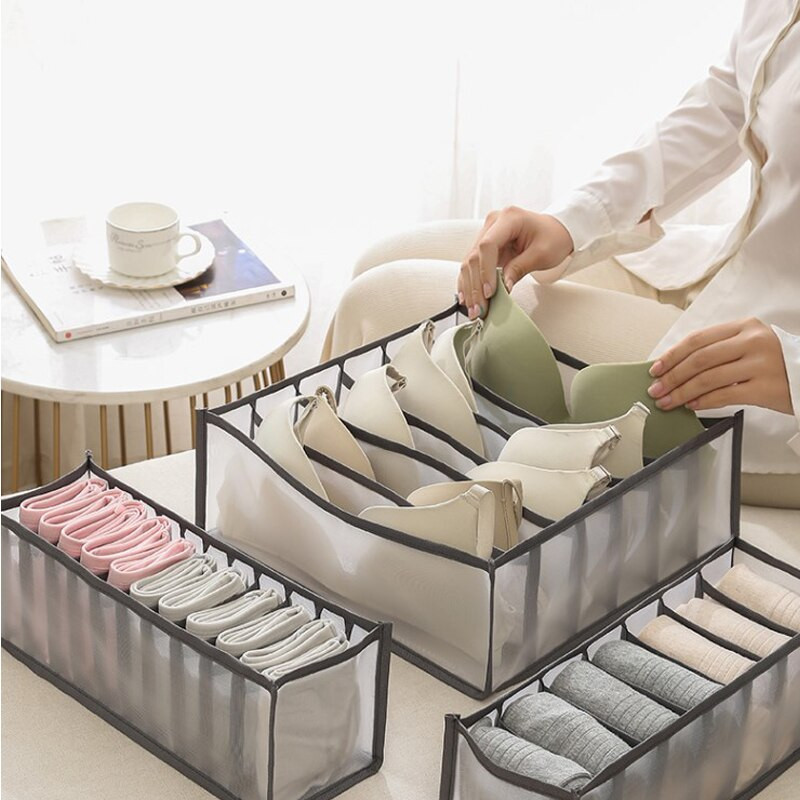 3 buc/set cutie de depozitare sertar pliabil pentru lenjerie de corp Organizator de dulap Cutii de depozitare despărțitor de sertar pentru chiloți șosete sutien