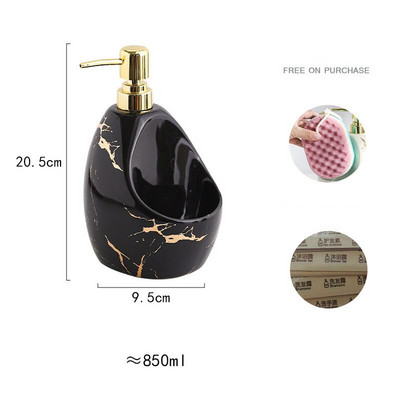 850 ml muilo dozatoriaus kriauklė stalviršyje skysto rankinio muilo dozatoriaus siurblio buteliuko korpusas su laikymo skyriumi, kuriame laikomos kempinės