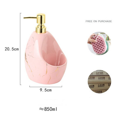 850 ml muilo dozatoriaus kriauklė stalviršyje skysto rankinio muilo dozatoriaus siurblio buteliuko korpusas su laikymo skyriumi, kuriame laikomos kempinės