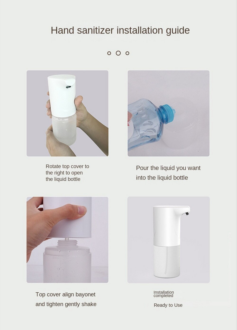 Automata indukciós habszappan spray folyékony kézmosó szaniter adagoló intelligens érintésmentes érzékelős adagoló automata 350ml