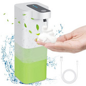 Automata szappanadagoló érzékelővel, 400 ml, USB újratölthető habszappan adagoló, IPX4 vízálló, érintésmentes