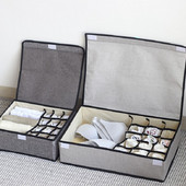 13/16Rács alsónemű fiókos rendszerezők tároló doboz pamut vászon összehajtható tároló tartó fedéllel gardrób fiókos szekrény konténer