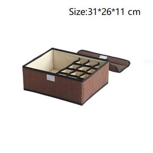 13/16Rács alsónemű fiókos rendszerezők tároló doboz pamut vászon összehajtható tároló tartó fedéllel gardrób fiókos szekrény konténer