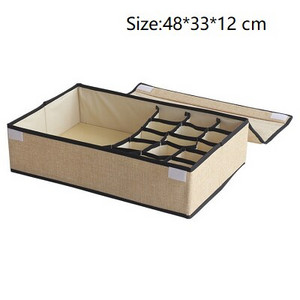 13/16Rács alsónemű fiókos rendszerezők tároló doboz pamut vászon összehajtható tároló tartó fedéllel gardrób fiókos szekrény konténer