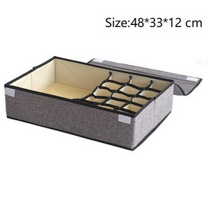 13/16Rács alsónemű fiókos rendszerezők tároló doboz pamut vászon összehajtható tároló tartó fedéllel gardrób fiókos szekrény konténer