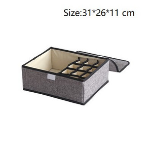 13/16Rács alsónemű fiókos rendszerezők tároló doboz pamut vászon összehajtható tároló tartó fedéllel gardrób fiókos szekrény konténer