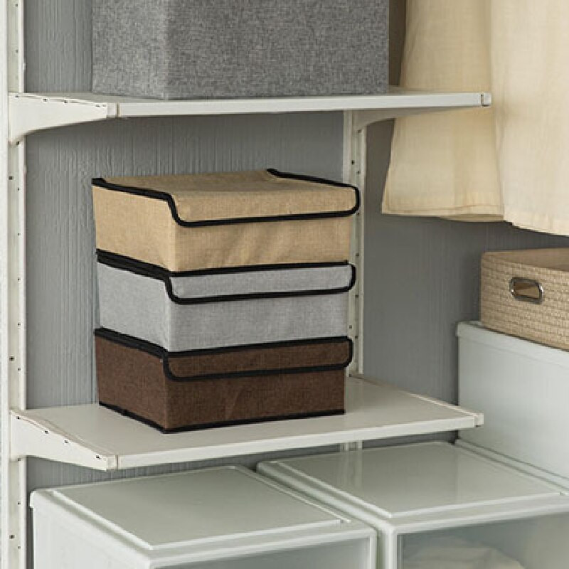 13/16Rács alsónemű fiókos rendszerezők tároló doboz pamut vászon összehajtható tároló tartó fedéllel gardrób fiókos szekrény konténer