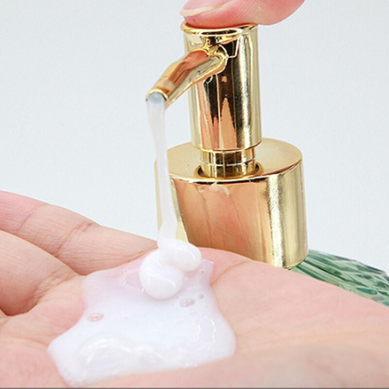 400 ml skaidraus stiklo muilo dozatorius vonios kambariui/virtuvėms rankinio preso šampūno kondicionieriaus buteliukas su ABS pompa