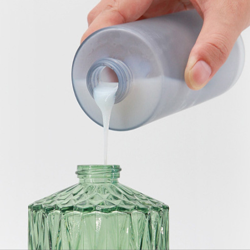 400 ml skaidraus stiklo muilo dozatorius vonios kambariui/virtuvėms rankinio preso šampūno kondicionieriaus buteliukas su ABS pompa