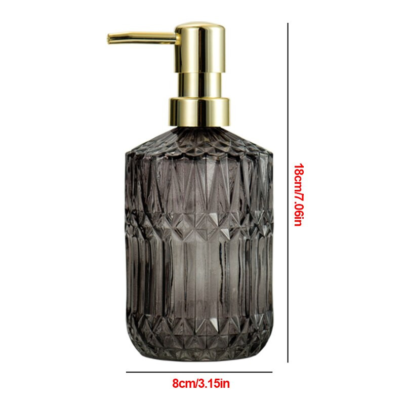 400 ml skaidraus stiklo muilo dozatorius vonios kambariui/virtuvėms rankinio preso šampūno kondicionieriaus buteliukas su ABS pompa