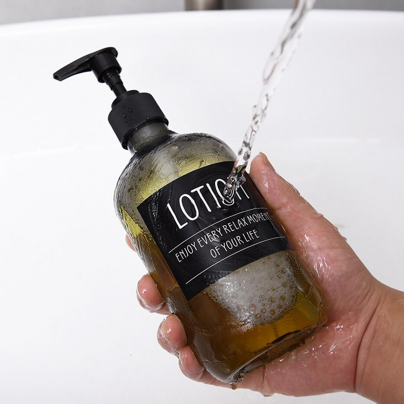 Vonios dušo komplektas Plastikiniai užpildomi tušti buteliukai Šampūnas kūno prausimuisi kondicionierius Muilo dozatoriaus buteliukas su etikete