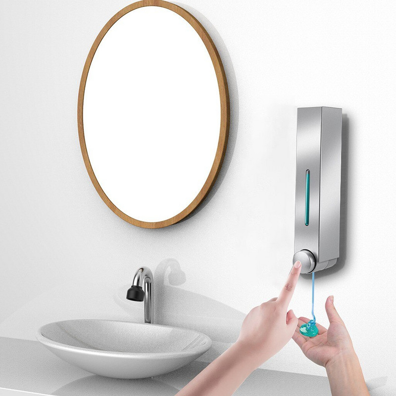 Organizator de săpun lichid de 420 ml, pentru montaj pe perete, sticla de săpun lichid, dozator de săpun pentru chiuvetă de bucătărie, pompe de loțiune încorporate pentru baie, bucătărie