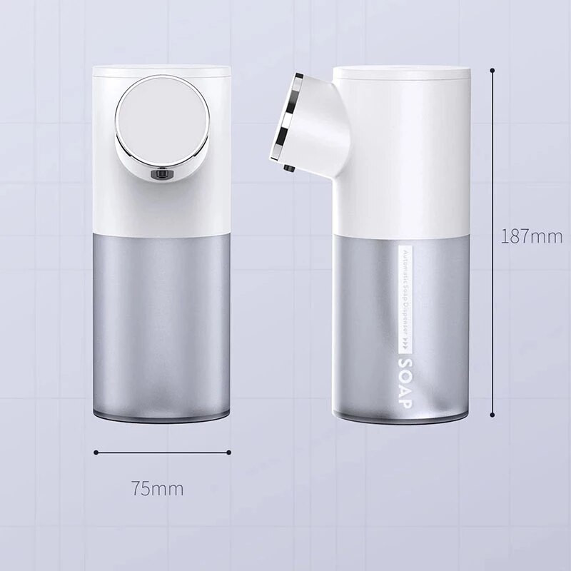 Habszappan adagoló, habszivattyú, műanyag utazási tusfürdő, habszivattyús flakon, fürdőszobai szappanadagoló, automatikus érzékelő USB