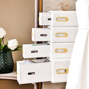 Домашен шкаф Невидимо чекмедже за съхранение Гардероб Монтирани на стена гащички Кутия за чорапи Домашен шкаф Невидими етикети Органайзери за чекмеджета