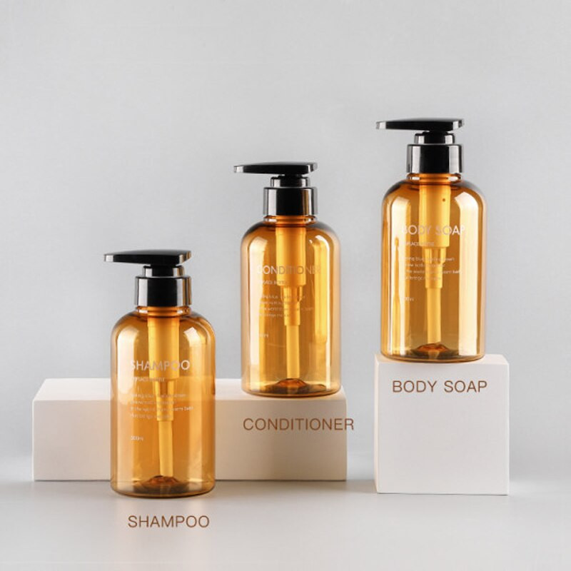 3db/készlet Folyékony szappan adagoló flakon, újratölthető palackos sampon testápoló tusfürdő tusfürdő szappanos flakon 300ml/500ml