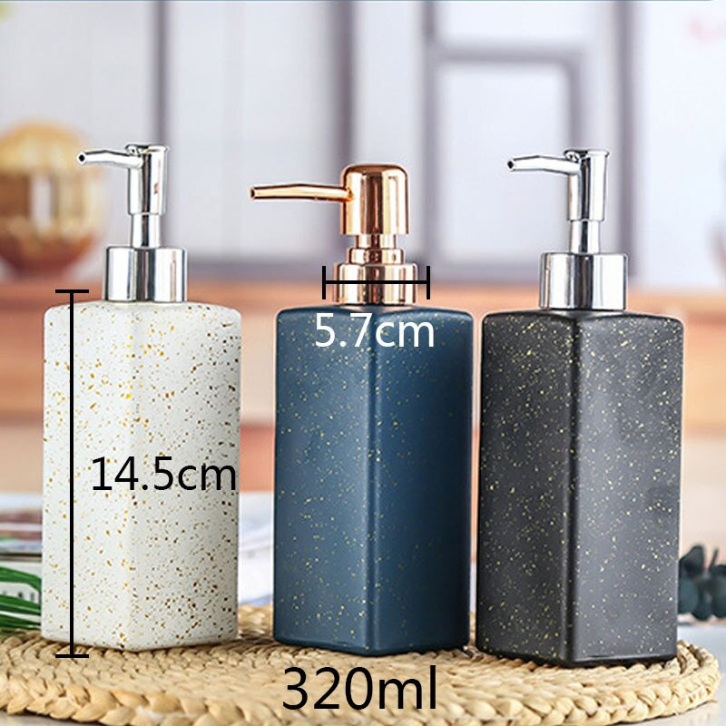 320 ml Nordic Luxury Style Press típusú adagolók Fürdőszoba fertőtlenítő szappan tusfürdő adagoló flakon hordozható szappanadagolók