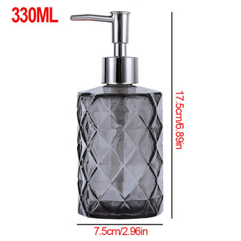 Manual Soap Dispenser Glass Hand Sanitizer Bottle Bathroom Large Contain Liquid Storage Empty Bottles 330ml