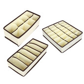 3 vnt. rinkinys Apatiniai Liemenėlės Tvarkyklės Dėžutė Smėlio spalvos Stalčių spinta Organizatoriai Dėžutės apatiniams Šalikai Kojinės Liemenėlė